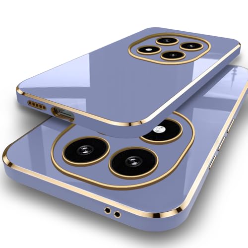 Image of TheGiftKart Luxurious Golden-Plated Back Cover Case for Redmi Note 14 Pro Plus 5G | Raised Lips for Camera & Screen Protection | Shockproof Design Cover for Redmi Note 14 Pro+ 5G (TPU, Greyish Blue)