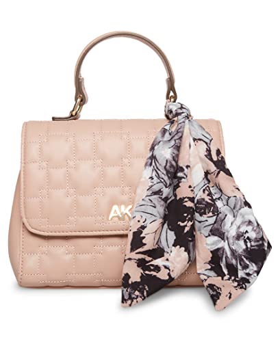 Anne Klein womens E/W Anne Klein Quilted petite E W flap satchel, Black, One Size US