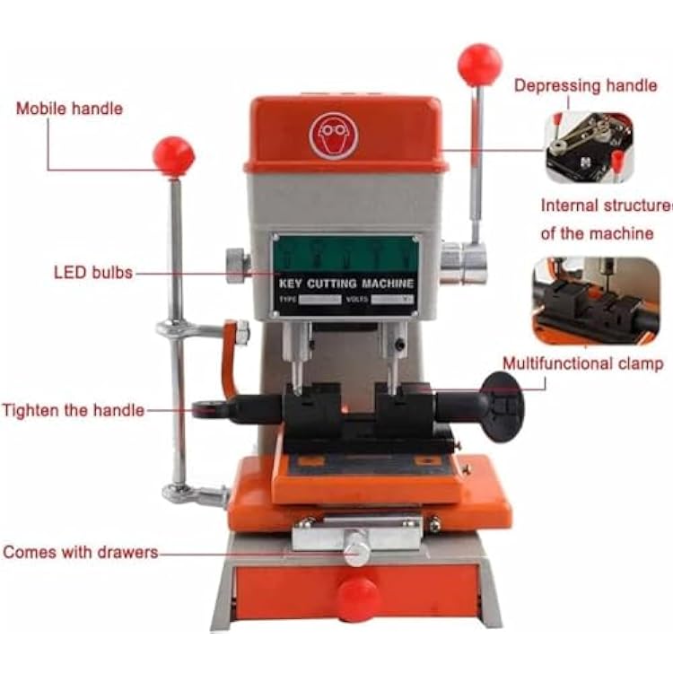 Key Cutting Machine - Automatic Key Duplicator for Door & Car Locks, 110V Key Copying Machine for Efficient Key Making and Duplication