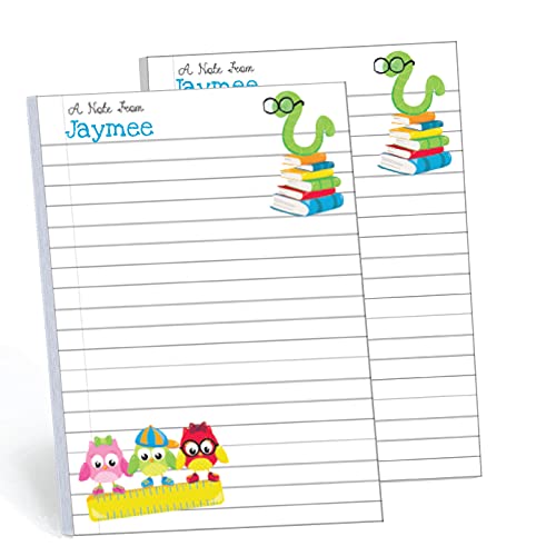 Gotcha Covered Notebooks Love To Learn Set of 2 Personalized Teacher/School Memo Pads/Notepads, 2 pads - 50 sheets per pad. 5.5” x 8.5”. Made in the USA.