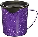 Copco Tin Cup Camping Style Stainless Steel Coffee Mug with Lid, 16-Ounce, Purple