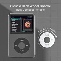 Innioasis Y1 MP3 Player - Zeitlose Klasse: 128 GB, Bluetooth, Video-Player, Hörbücher, FM-Radio und Touch Wheel-Steuerung（schwarz） – Ansicht 7