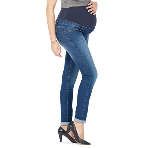 We Die in Italy 5 Milano Basic Jeans Premaman Basic, super elastisch und bequem, Skinny-Passform, Basic Waschung, viele Farben – Made in Italy, Slim Fit, JNE044DEN, Blau, JNE044DEN M