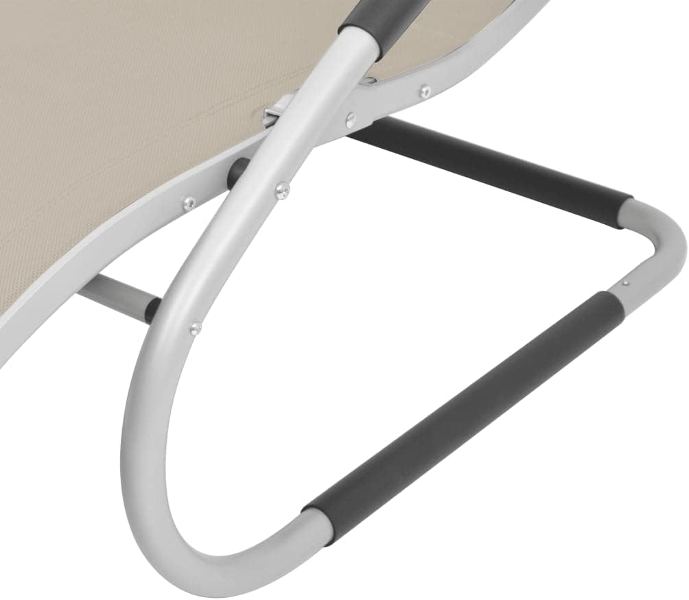 Sun Lounger with Pillow,Garden Sunlounger,Outdoor Lounge Chairs,Beach Lounge Chair,Patio Lounge Chair,Sun Lounge Bed,Beach Chairs,Easy to Assemble,for Beach,Patio,Backyard,Aluminum and Textilene Cream