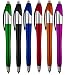 Stylus Pen, 3-1 Multi-Function, Ball point Black Ink Pen, Capacitive Stylus for Touchscreen Devices, LED Flashlight, Medical Pen Light,For Home,Work,Doctors, and Nurses (6 Pack, Multi-Color)