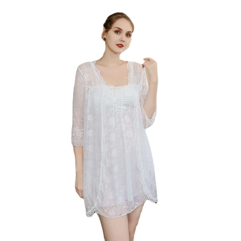 Chemise de nuit en modal blanche taille M pour des soirées cocooning et douces nuits d'été
