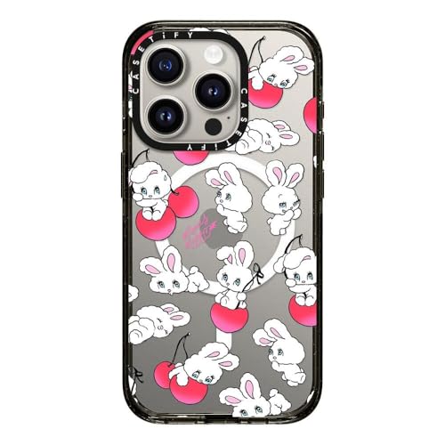 CASETiFY �C���p�N�g iPhone 15 Pro �P�[�X [MIL�K�i���� (4x MIL-STD-810G) / 2.5m����̗����������N���A / MagSafe �ɑΉ�] - Cherry Mix - �N���A �u���b�N