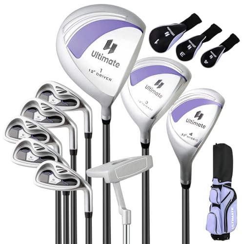 Tangkula 10 Pieces Women's Complete Golf Clubs Set Right Hand, Includes 460cc Alloy #1 Driver & #3...