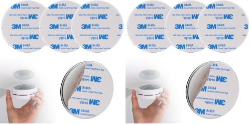 Image of Magnetic Smoke Detector Sticky Pads Magnetic Adhesive Pads 3PCS Magnetic Smoke Alarm Fixing Mount No Drilling Magnet Holder Installation Tool for Smoke Fire Alarms Detector (Pack of 2)