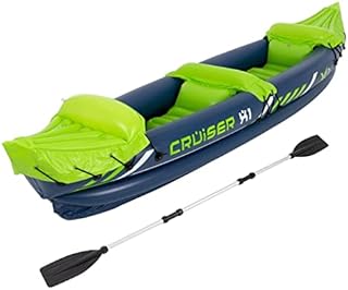 GEEZY 2 Man Person Inflatable Canoe Kayak Dinghy Boat with Double Paddle