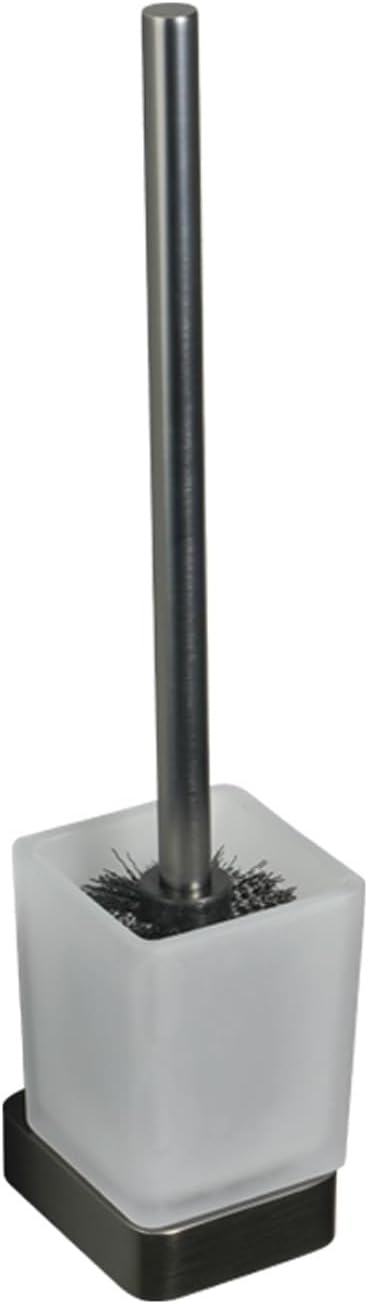Toilet Brush Wall Mounted Toilet Bowl Brush and Holder Glass Toilet Brush Holder for Bathroom Square