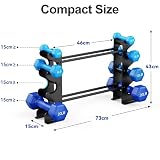 4-Tier Dumbbell Rack Stand for Home Gym – Compact Weight Rack for Dumbbells, Free Weights, Heavy-Duty Steel Storage Rack for Neoprene & Hex Dumbbel (Dumbbells Not Included) - 6