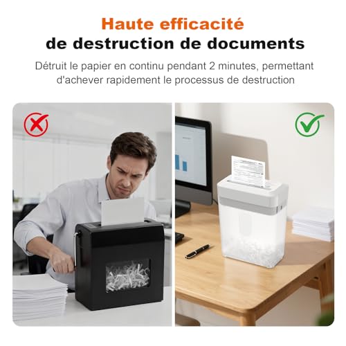 Bonsaii Destructeur de Documents Coupe Croisée, 6 Feuilles A5, C292-A – vue 2