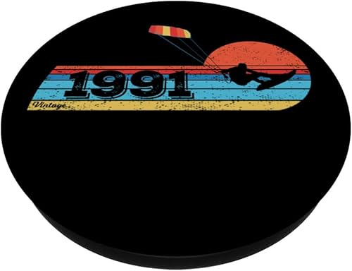 Miniatura 2 de Kitesurfer Kitesurfing Birthday Vintage 1991 born Kitesurf PopSockets Standard PopGrip