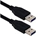 QVS 3ft USB 3.0/3.1 Type A Male to Male 5Gbps Black Cable - USB for Computer - 640 MB/s - 3 ft - 1 x Type A Male USB - 1 x Type A Male USB - Shielding - Black