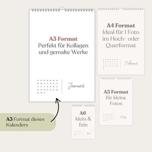 heaven+paper A3 Fotokalender immerwährend jahresunabhängig ohne Jahr zum selbstgestalten Wandkalender im eleganten Design, modern & schick ideal zum verschenken (Simplicity, A3)