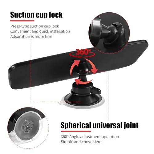 Auto Rückspiegel Universal Innenspiegel mit 360° Drehfunktion & starker Saugnapf – 200x60 mm Auto-Innenspiegel für Auto, LKW, SUV, Transporter