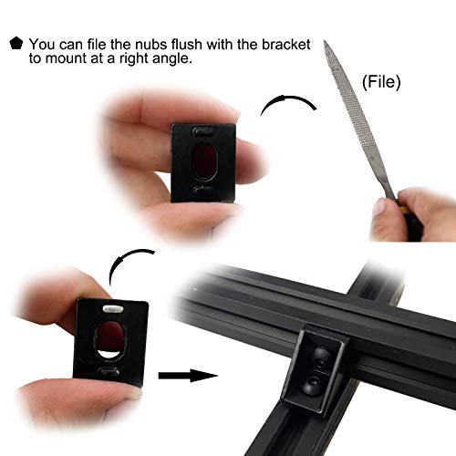 Image of 20 Sets 2020 Aluminum Extrusion T Slot Corner Bracket 20 Series Extruded Hardware 90 Degree Right Angle Connector with M5 Bolts Nuts for 20 /20 80 20 2040 T V Slot Black Aluminum Profile