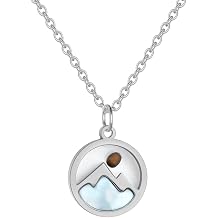 Rose Gold Mountain Mustard Seed Pendant Necklace Stainless Steel Inspiration Faith Jewelry for Women