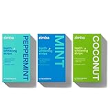 Zimba Teeth Whitening Strips 3-Pack Bundle (Mint, Peppermint, Coconut) | Vegan Whitening Strip Enamel Safe Teeth Whitening Hydrogen Peroxide Teeth Whitener for Coffee, Wine, Tobacco, and Other Stains