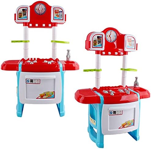 deAO 'My Little Chef' Minatare Kitchen Playset Role Playing Game with Light and Sound, Water Features and 18 Accessories Included (RED)