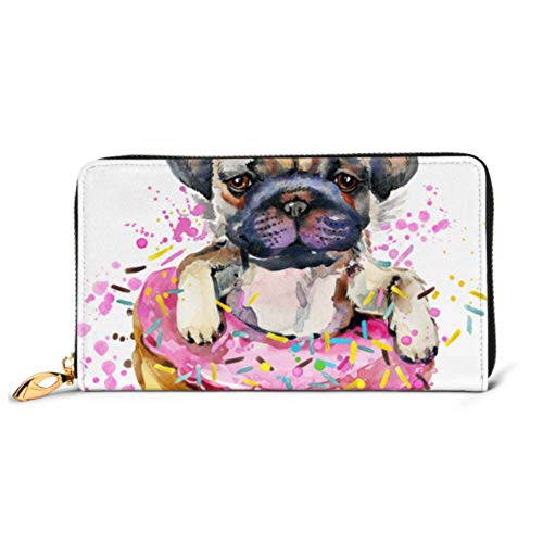 Preisvergleich Produktbild JHGFG Mode Handtasche Reißverschluss Brieftasche Niedlicher Kleiner Hund Handgezeichnete Telefonkupplung Geldbörse Abendkupplung Blockieren Leder Brieftasche Multi Card Organizer