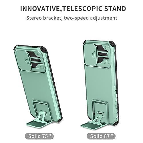 YOUULAR Case Compatible with Xiaomi Redmi A2/Xiaomi Redmi A1 Dimensional Bracket Sliding Window Mobile Phone Case Shockproof Protective Phone Cover for Xiaomi Redmi A2/Redmi A1 Military Cases Sky Blue