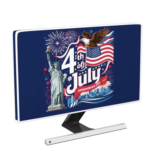Image of 4th of July Independence Day Television Cover 40, 41, 42, 43 Inch Memorial Day American Flag Free Muse Eagle Panel Case Screen TV Covers Sleeve Compatible with LCD LED 40 to 42 Inch TV