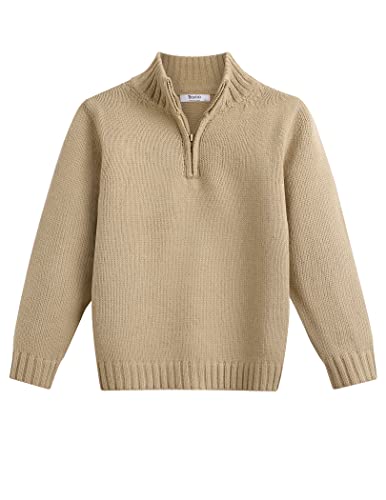 Boy's Cable Knitted Sweater Half Zip Lightweight Casual Pullovers for Kids 3-11 Years