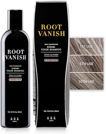 Kiwabi Light Brown Hair Color Shampoo for Gray Coverage, Gradual No Damage