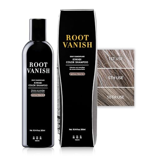 Kiwabi Light Brown Color Shampoo for Gradual Gray Coverage