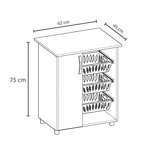 Fruteira 1 Porta 3 Cestos 0261 Genialflex Branco