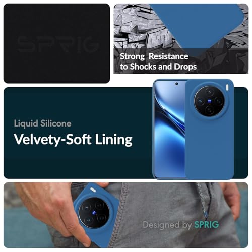 Image of SPRIG Compatible with Vivo X200 5G Premium SilkTone Back Cover Drop Tested Shock Proof Mobile Case for Men, Women, Boys and Girls with Camera Protection (Navy Blue)