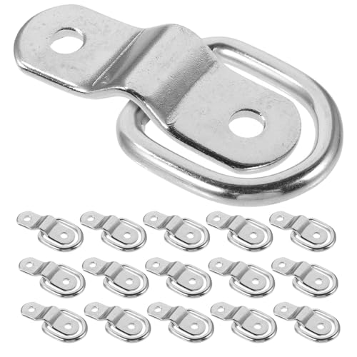 Gatuida 16 anelli a D per ancoraggi di fissaggio - Ganci di fissaggio per rimorchi da 1/4 di pollice per carichi pesanti, staffa per cassone di carico per camion con rimorchio, montaggio in superficie