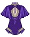 FEESHOW Women Girls Show Costume Halloween Cosplay Leotard Bodysuit Fancy Dress Purple Small