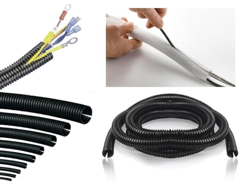19 mm Kablo Tesisat Gizleme Düzenleme Spiral Yarıklı Hortum Siyah Renk (5 Metre)