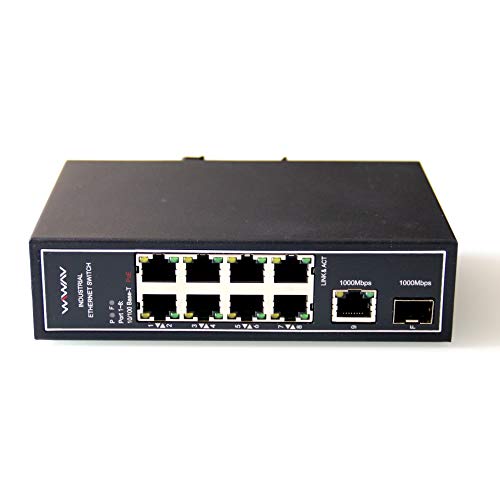 Wiwav Wdh-8Et1Gt1Gf-Poe 10/100Mbps 10-Port Poe Unmanaged Industrial Ethernet Switches With Din Rail/Wall-Mount(-30°C To 75°C,Ip30) #TOP27