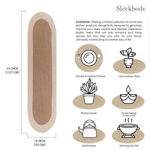 Image of Dining Table Runner for 6 Seater | Table Runners for Living Room | Cotton Runner for Centre Table | Side Table Cover | Runner for Dining | Home Center Table Runner (137 X 30 Centimeter)