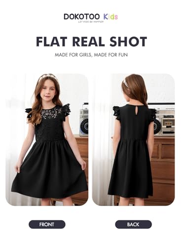 DOKOTOO KIDS Girls Summer Lace Sleeveless Dresses Size 10-11 Years Black — view 4