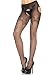 Leg Avenue Women's Industrial Fishnet Suspender Hose Lace Top Accent, Black Duchess, One Size