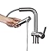 HOMELODY Rubinetto Cucina con Doccetta Estraibile Miscelatore Cucina Girevole a 360 ° Acqua Calda e Fredda Acciaio Inossidabile
