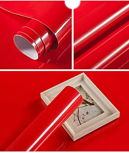 SIA VENDORS? Self Adhesive Tile Peel and Stick Wallpaper Removable Wallpaper Glossy Thick Wallpaper Waterproof Contact Paper for Kitchen Backsplash Bathroom Wall Covering (18 X 78 Inch, Red) (B09YDGCW83) Amazon Price History, Amazon Price Tracker