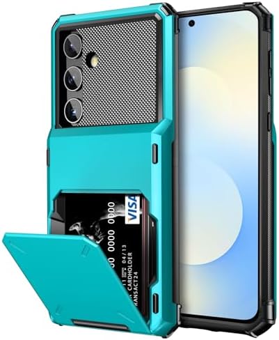 Vofolen for Samsung Galaxy S25 FE Case Wallet with Card Holder Dual Layer Heavy Duty Shockproof Hidden Flip 4-Card Slots Large Storage Protective S25FE Phone Cover for Men Women, Sky Blue
