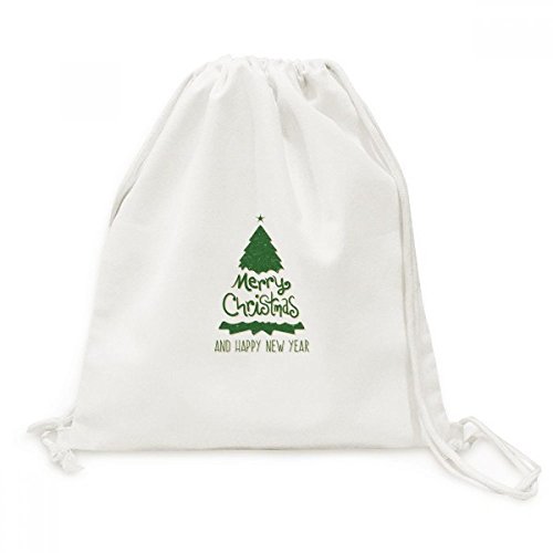 Toile drawstring backpack Joyeux Noël avec illustration de haute qualité