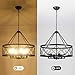 21.65'' Farmhouse Chandeliers for Dining Room, 6-Light Black Rustic Chandelier Foyer Lighting Fixtures, Modern Drum Chandelier Adjustable Hanging Light Fixture for Kitchen Entryway Bedroom Hallway
