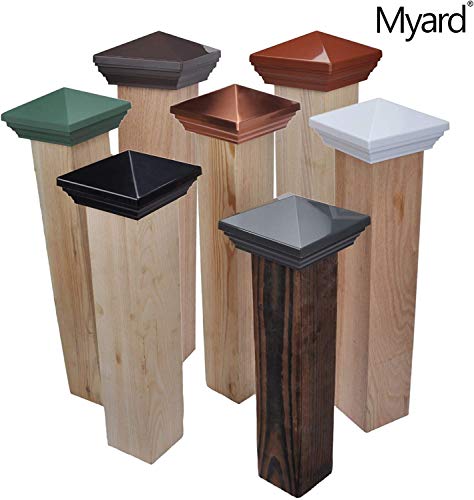 Myard Pnp 115445 Screw-Free Universal Fence Pyramid Top Cap Fits Post 4 X 4 Inches (Actual Post Size 3.5 X 3.5) (Qty 5, Black) #TOP7