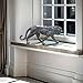 Resin Sculpture 1pc Elegant Panther Cheetah Statue - Speckled Design, Versatile Holiday Decoration - Perfect for Home & Office Decor (Silver)