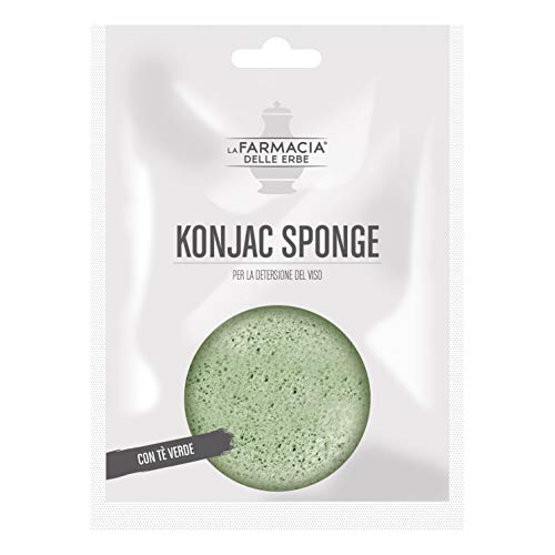 Spugna Konjac Detersione Viso The Verde 1 Pezzo - La Farmacia delle Erbe