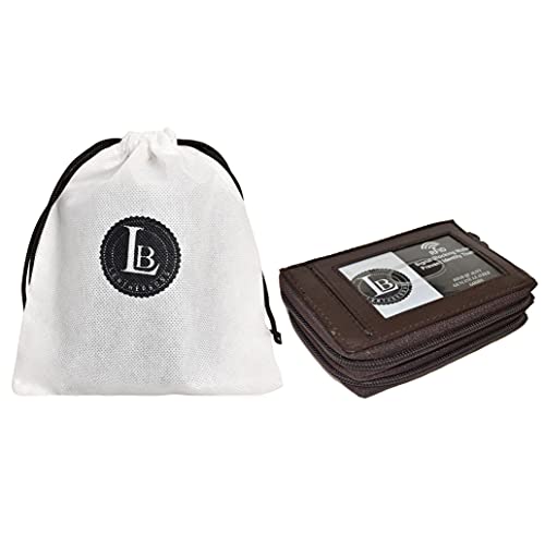 Leatherboss Leather RFID Identity Safe Double Zippered Accordion Wallet2