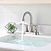 PARLOS Swivel Spout 2-Handle Brushed Nickel Bathroom Sink Faucet with Metal Pop-up Drain and Faucet Supply Lines, Demeter 13627